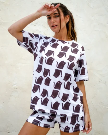 Pijama Camisero Chara Gatitos