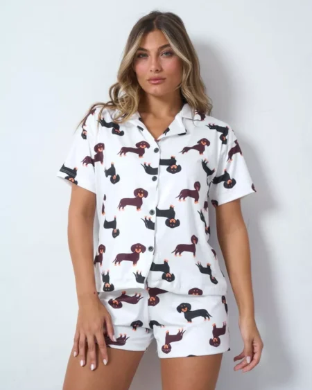 Pijama Camisero Perrito Salchi Verano