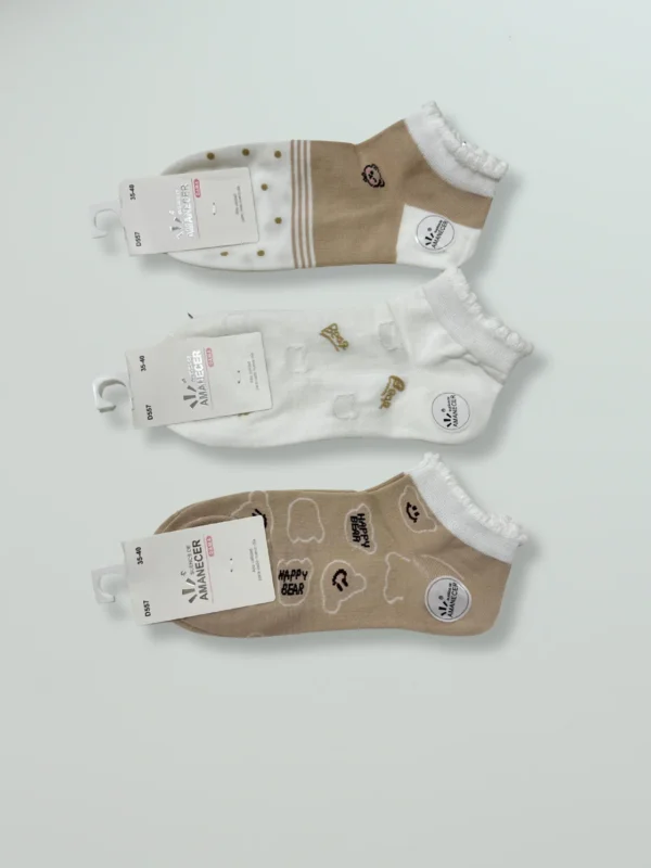 Pack de Media Soquete Beige x 3