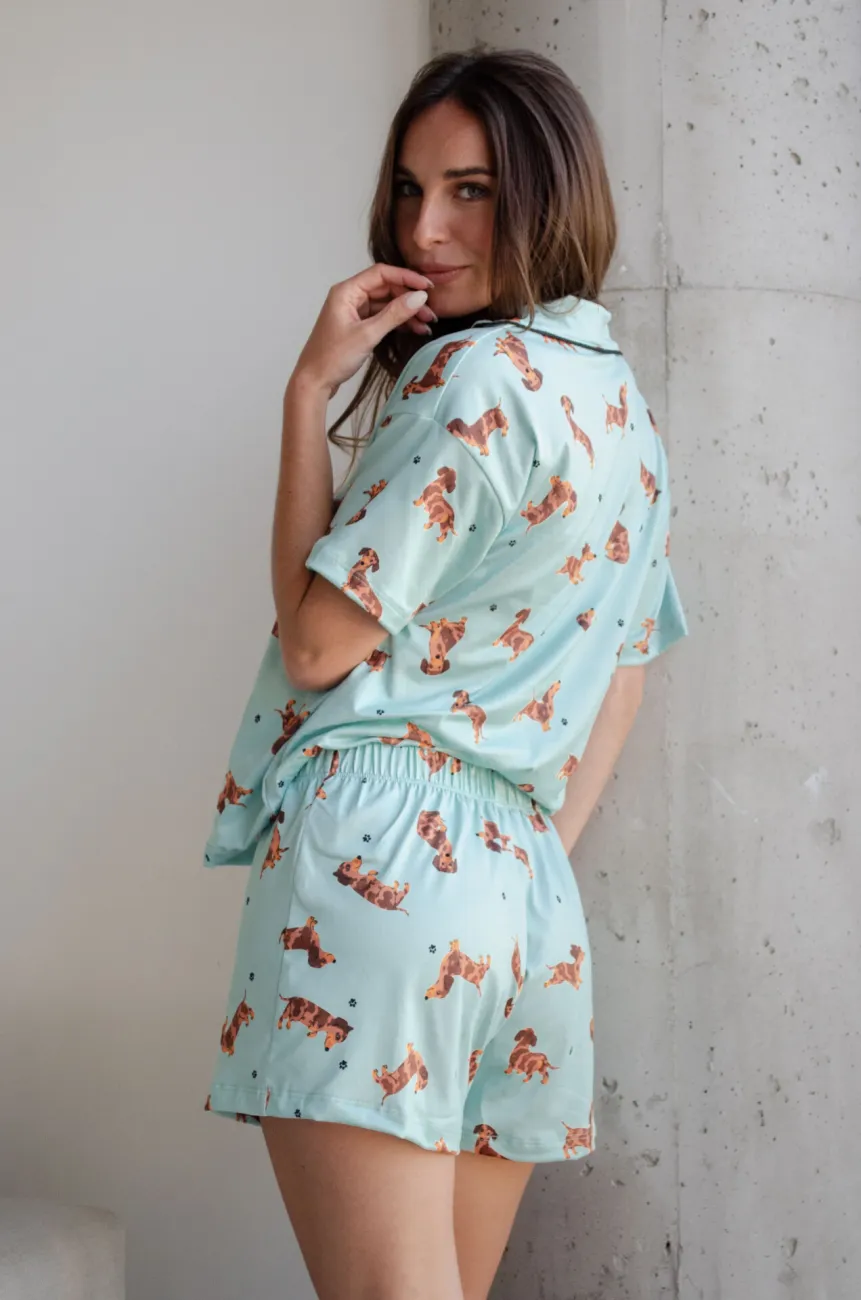 Pijama Camisero Salchi Verde Agua - Imagen 5