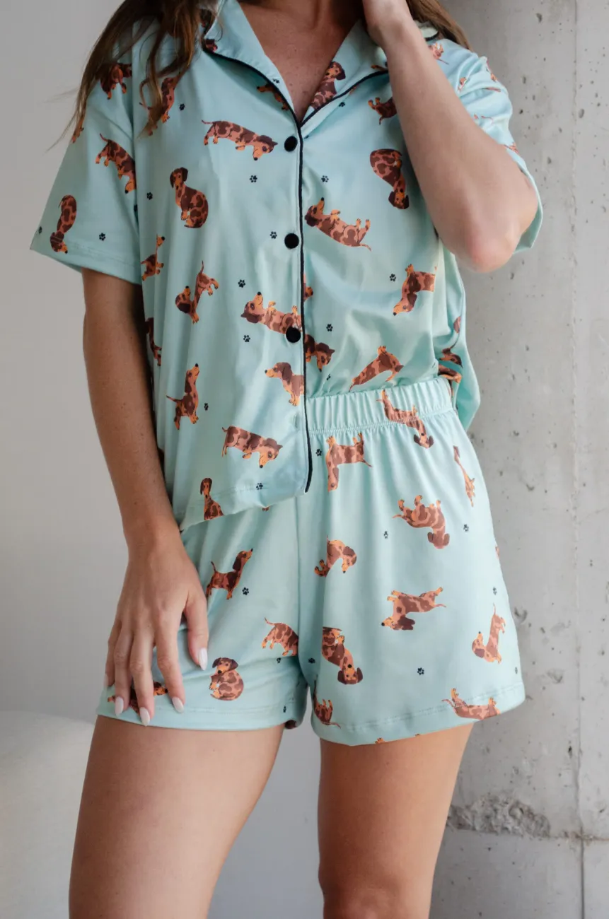 Pijama Camisero Salchi Verde Agua - Imagen 6