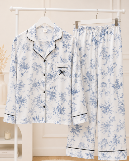 Camisero de Seda Naturaleza Celeste