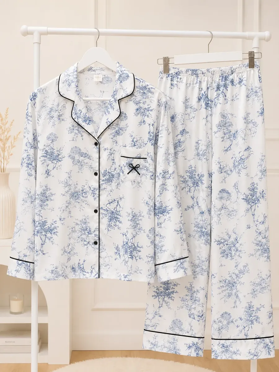 Camisero de Seda Naturaleza Celeste - Imagen 4
