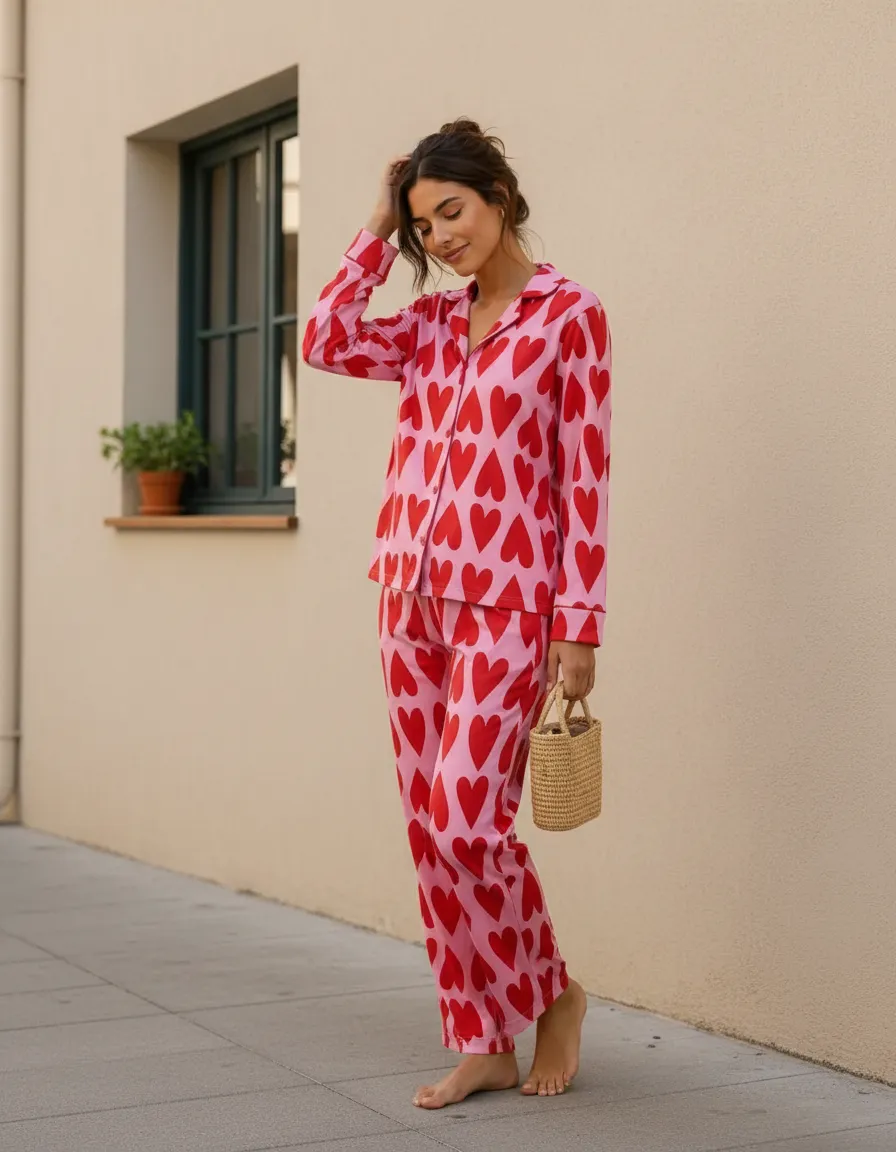 Pijama Camisero Agape Corazones - Imagen 13