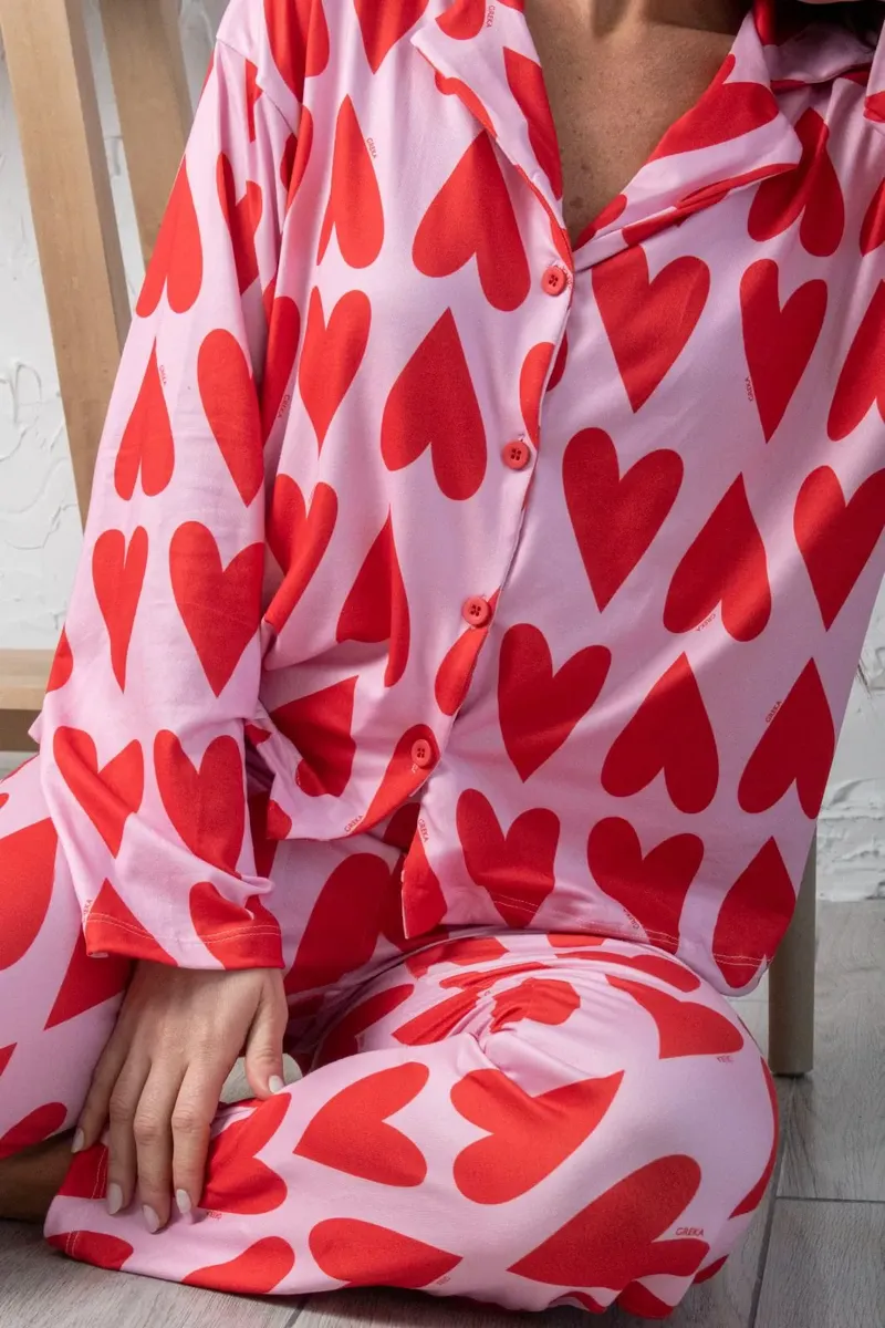 Pijama Camisero Agape Corazones - Imagen 11