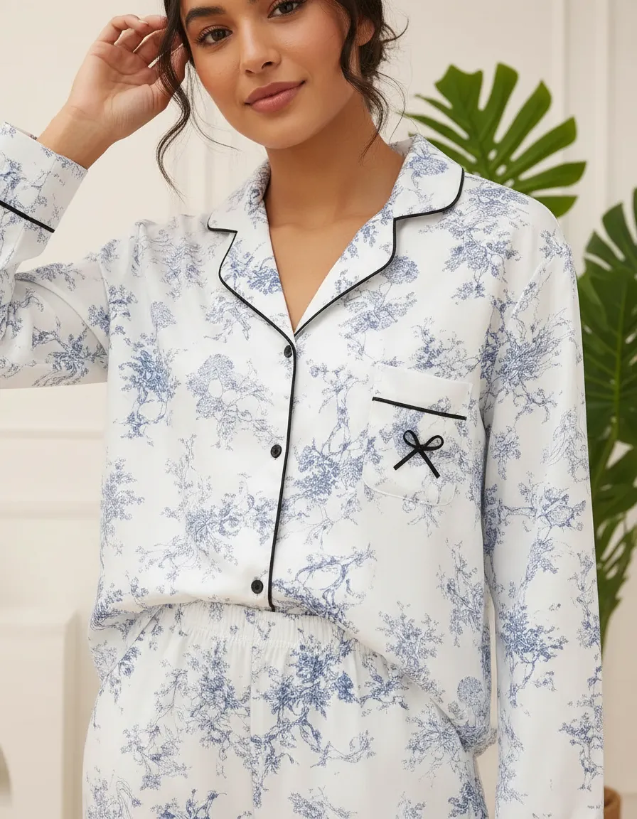 Camisero de Seda Naturaleza Celeste - Imagen 3