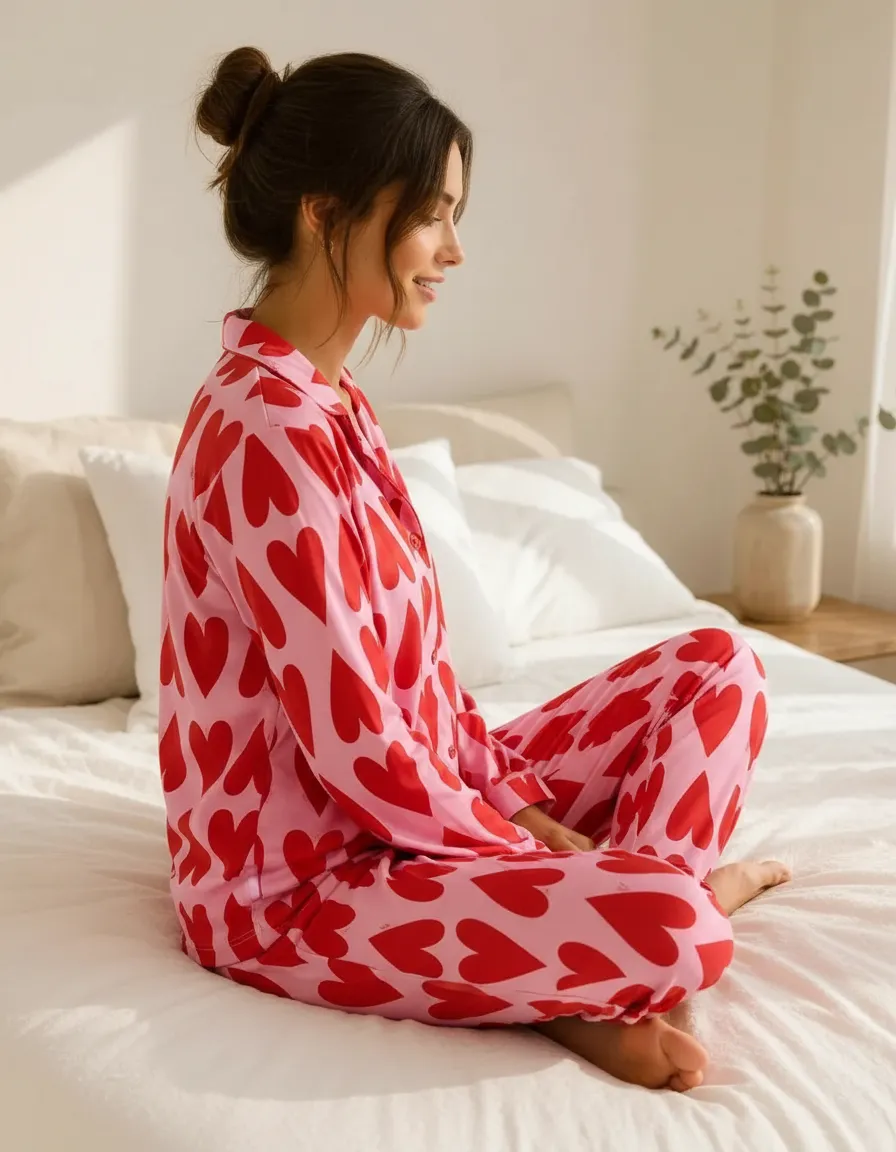 Pijama Camisero Agape Corazones - Imagen 9