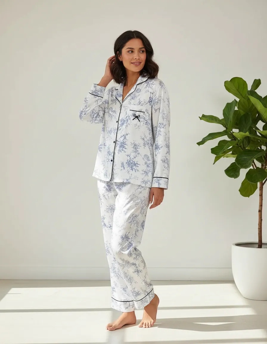 Camisero de Seda Naturaleza Celeste - Imagen 6