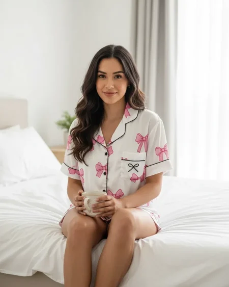Pijama Camisero Moño Corto