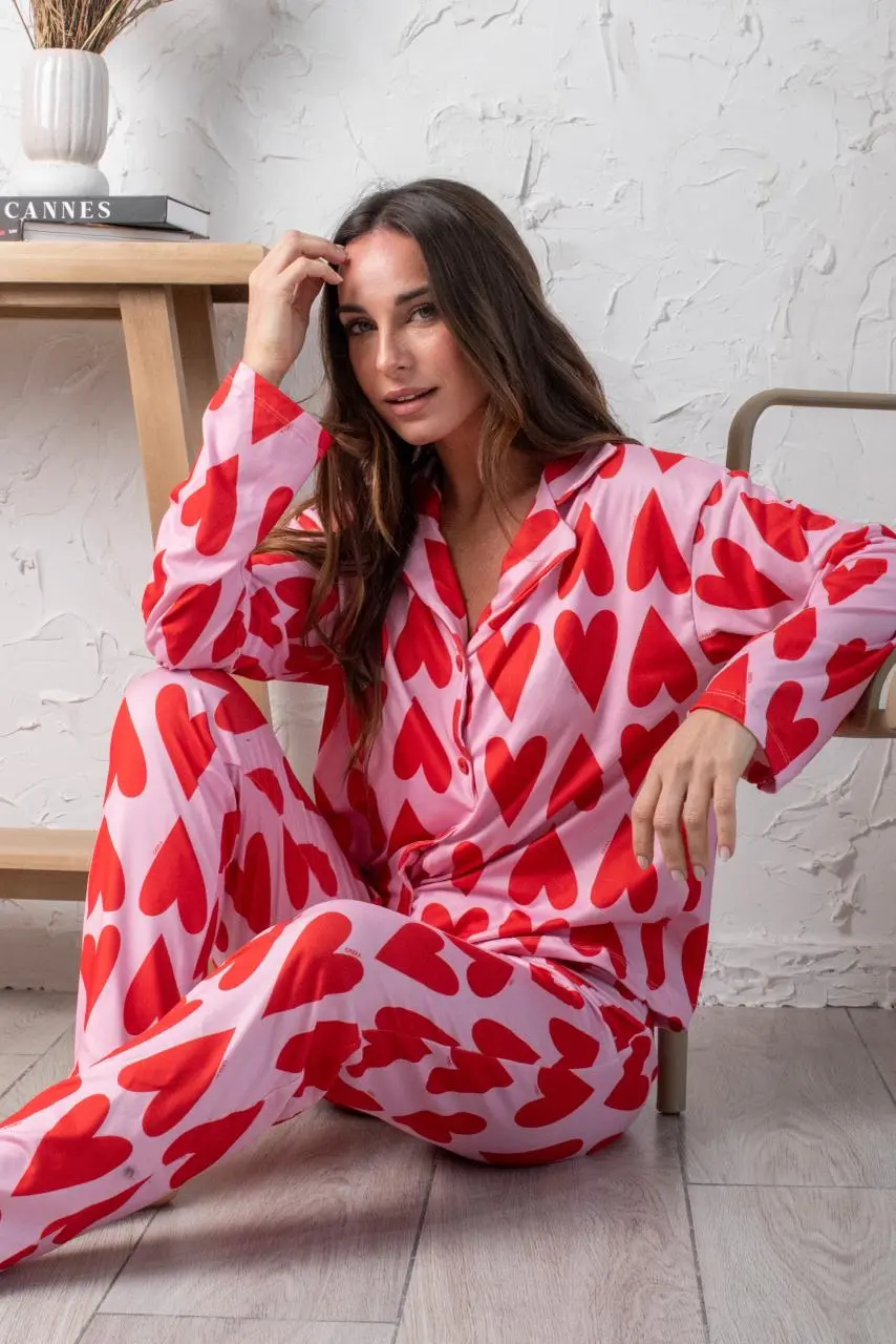 Pijama Camisero Agape Corazones - Imagen 7